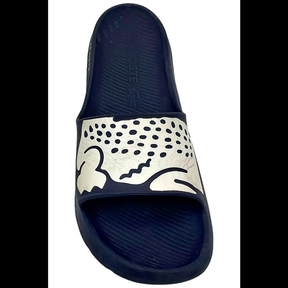 Lacoste Men's Croco 2.0 Slip-On Slide Sandals Navy - Medium - Picture 2 of 3